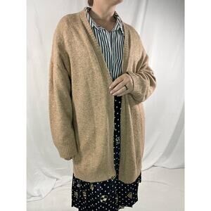 American Eagle Tan Soft Stretchy Knit Cardigan Size Large